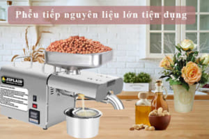 Máy ép dầu JIPLAIS TLI888A công suất ép từ 5-7,5 kg/giờ phễu tiếp nguyên liệu của máy jiplais lớn